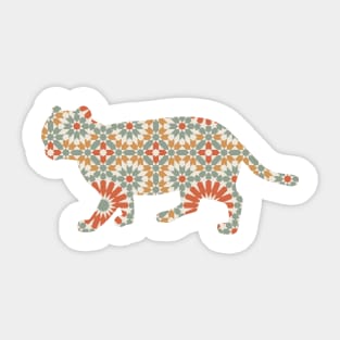 Cat Silhouette with Pattern Sticker